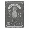 Whitehall Products Antebellum Welcome Rectangular Standard Wall 3-Line Anniversary Personalized Plaque in Pewter/Silver