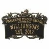 Whitehall Products Songbird Welcome Rectangular Standard 2-Line Wall Anniversary Personalized Plaque in Black/Gold -Whitehall Products Store whitehall products address plaques 3309bg 64 1000