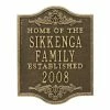 Whitehall Products Buena Vista Square Standard Wall 3-Line Anniversary Wedding Personalized Plaque in Antique Brass