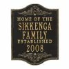 Whitehall Products Buena Vista Square Standard Wall 3-Line Anniversary Wedding Personalized Plaque in Black/Gold -Whitehall Products Store whitehall products address plaques 3312bg 64 1000