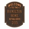 Whitehall Products Heritage Welcome Square Standard Wall 3-Line Anniversary Personalized Plaque in Oil-Rubbed Bronze -Whitehall Products Store whitehall products address plaques 3313ob 64 1000