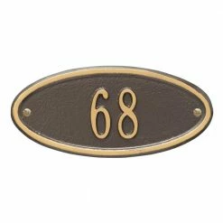 Whitehall Products Madison Petite Oval Bronze/Gold Wall 1-Line Address Plaque