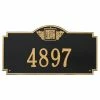 Whitehall Products Rectangular Monogram Estate Wall 1-Line Address Plaque - Black/Gold -Whitehall Products Store whitehall products address plaques 5003bg 64 1000