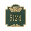 Whitehall Products Monogram Standard Square Green/Gold Wall 1-Line Address Plaque 1 Whitehall Products Monogram Standard Square Green/Gold Wall 1-Line Address Plaque -Whitehall Products Store whitehall products address plaques 5005gg 64 1000
