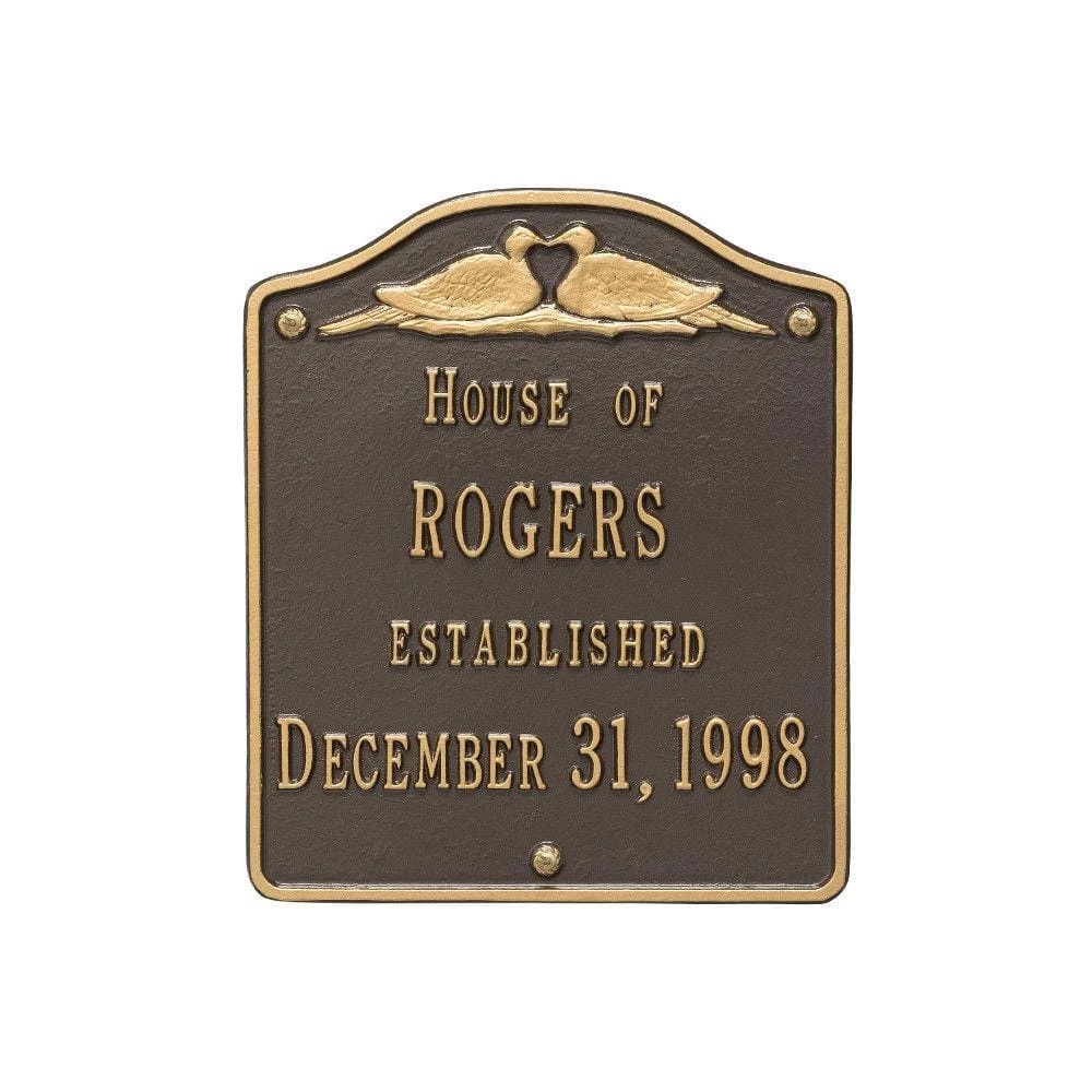 Whitehall Products Wedding Standard Wall Square Bronze/Gold 2-Line Address Plaque 3 Whitehall Products Wedding Standard Wall Square Bronze/Gold 2-Line Address Plaque