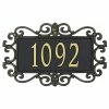 Whitehall Products Mears Fretwork Rectangular Black/Gold Standard Wall One Line Address Plaque