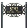 Whitehall Products Lewis Fretwork Rectangular Black/Gold Standard Lawn Two Line Address Plaque 1 Whitehall Products Lewis Fretwork Rectangular Black/Gold Standard Lawn Two Line Address Plaque -Whitehall Products Store whitehall products address plaques 5525bg 64 1000