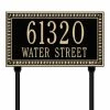 Whitehall Products Egg and Dart Rectangular Black/Gold Standard Lawn Two Line Address Plaque
